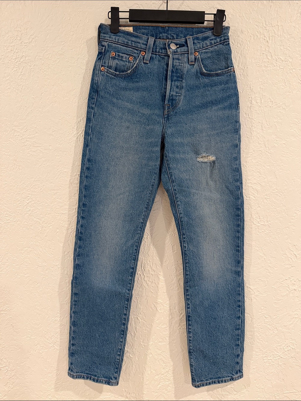 Levi's 501 Women’s  Straight Jeans - Blue Distressed size 23 NWOT